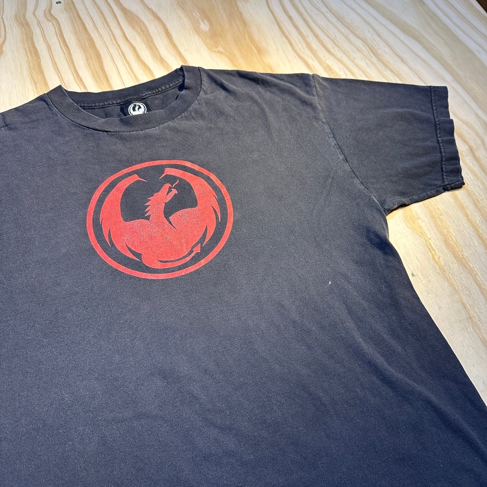 Dragon Alliance Mens Large Black Red Dragon Logo Graphic T-Shirt Short Sleeve